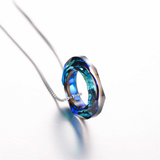 925 Sterling Silver Circle Necklace with Austrian Crystal, Jewelry for Women Teen Girls