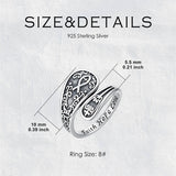 Sterling Silver Dragonfly Jesus Fish Adjustable Spoon Ring for Women