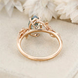 Sterling Silver 10K 14K 18K  Gold Pear Gemstone Vintage Engagement Wedding Promise Anniversary Ring