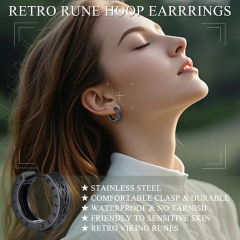 14K Gold Plated  Viking Hoop Earrings