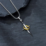 Sterling Silver Medieval Sword Dagger Pendant Necklace