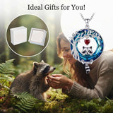 Sterling Silver Blue Crystal  Tree of Life Raccoon Bunny Cat Corgi  Pendant  Necklace  Anniversary Birthday Gifts
