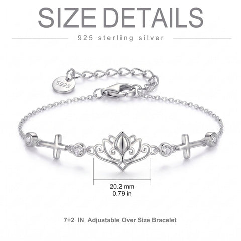 Sterling Silver Dragonfly Butterfly Cardinal Hummingbird Jesus Fish Lotus Daisy Sunflower Rose Faith Cross Bracelet