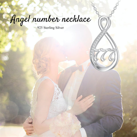 Sterling Silver 111 222 333 444 555 777 888 999 Infinity Angel Number Pendant Necklace