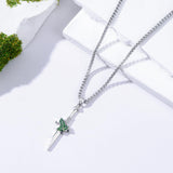 Sterling Silver Medieval Sword Dagger Pendant Necklace