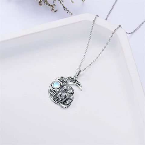 Sterling Silver Raccoon Dolphin Sea Otter Wolf Sloth Mother Daughter Pendant Necklace
