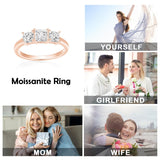 Sterling Silver 10K 14K 18K Gold Personalized Engraved 1-3 Carat Round Moissanite   Anniversary  Engagement Ring