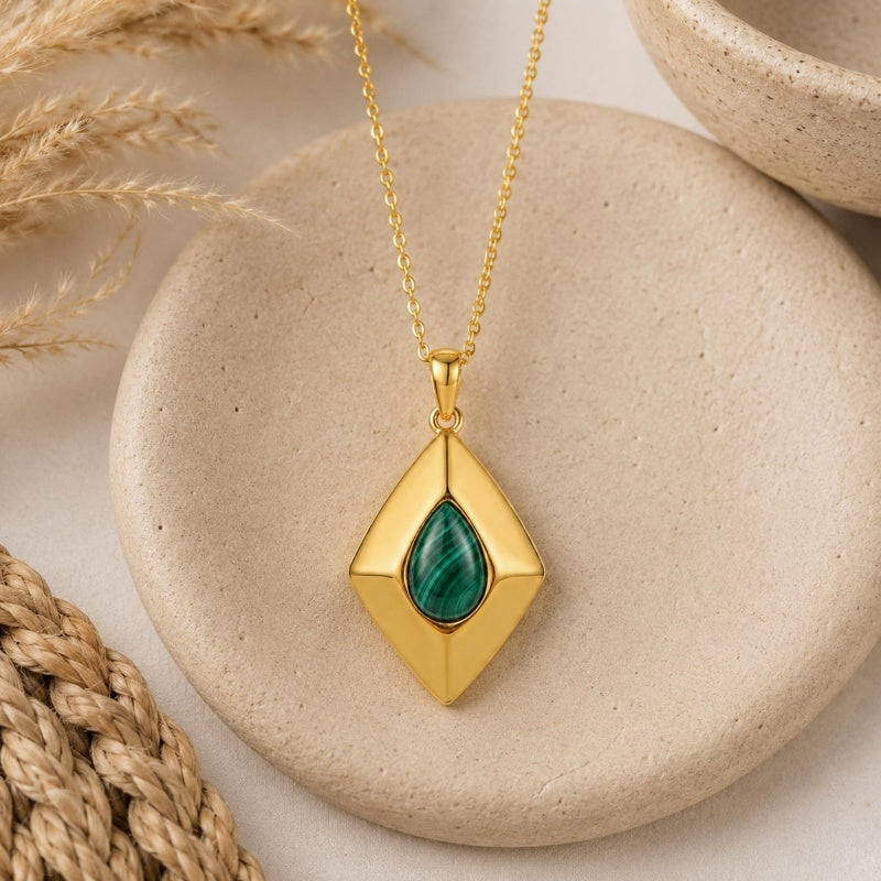 14K Gold Plated Bohemian Teardrop Pendant Necklace for Women
