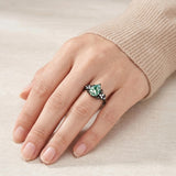 Sterling Silver 10K 14K 18K Gold 1-4CT Moss Agate Engagement Ring Promise Ring