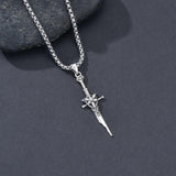Sterling Silver Medieval Sword Dagger Pendant Necklace