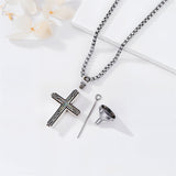 Sterling Silver Obsidian Lapis Lazuli Tigers Eye Turquoise Celtic Knot & Cross Urn Necklaces for Ashes