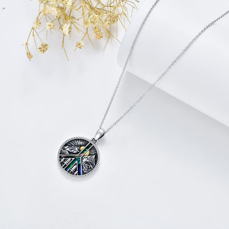 Sterling Silver Peace Sign Coexist Peace Symbol Pirate Tree of Life Thor's Hammer Wolf Raven Viking Series Necklace