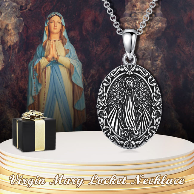 Saint Christopher Locket Necklace 925 Sterling Silver Protection Pendant Necklace Christian Amulet Jewelry Gifts