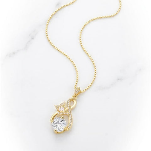 14K Gold Plated Birthstone Infinity Butterfly Necklace for Women