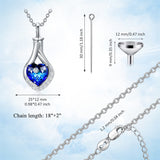 Sterling Silver Teardrop Urn Necklace Urn Necklace Keepsake Memorial Jewelry Gifts for Women Girls Men (with Filling Tool)