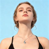 Sterling Silver Moonstone Wolf Cat Koala  Lion Moon Pendant Necklace