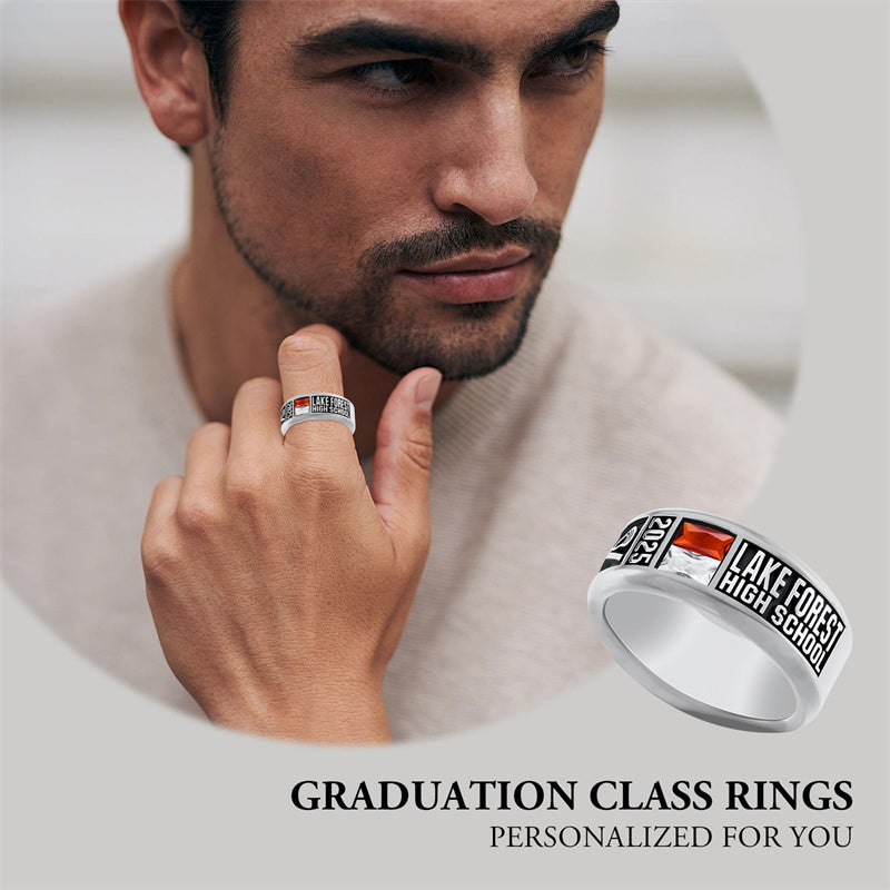 Sterling Silver Personalized High School College Class Ring Graduation ...