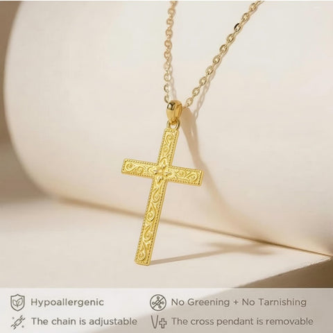 14K Gold Plated Cross Infinity  Pendant Necklace  for Women
