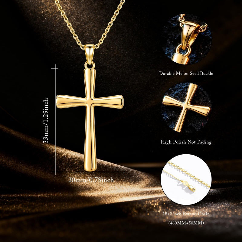 14K Gold Plated  Cross Necklace for Women Christian Jewelry  Birthday Christmas Gift