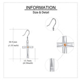 Mustard Seed Cross Earrings 925 Sterling Silver Cross Dangle Drop Earring Gifts for Women