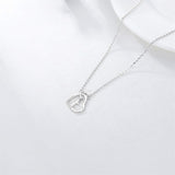 14K l Gold Heart Cubic Zirconia Cross Heart Pendant Necklace