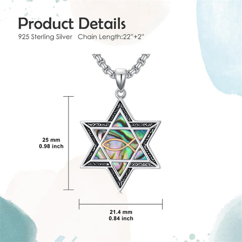Sterling Silver Crown Jesus Fish Celtic Knot Chai  Lion Star of David Pendant Necklace