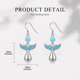 Sterling Silver Turquoise Owl Dragonfly Butterfly Hummingbird Dangle Earrings