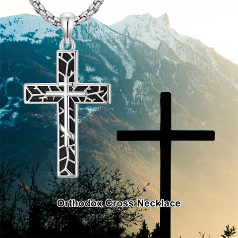 Sterling Silver Cross Christian Pendant Necklace