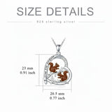 Sterling Silver Mother Daughter Squirrel Monkey Butterfly Bee Owl Necklace Engraved I Love You Forever
