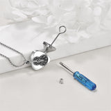 Guitar Urn Necklaces for Ashes Sterling Silver Cremation Urn Necklaces Memorial Keepsake With Filling Tool…