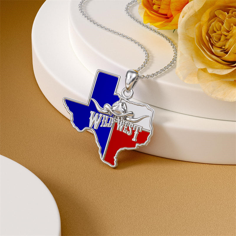 Sterling Silver Jamaica America Texas Africa Map Pendant Necklace Country Map Chain Jewelry Gifts