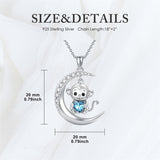 Sterling Silver Birthstone Monkey Pendant Necklace Jewelry Gifts for Women