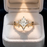 Sterling Silver 10K 14K 18K Gold 1CT-4CT Heart Round Teardrop Oval Moissanite Engagement Rings Set for Women