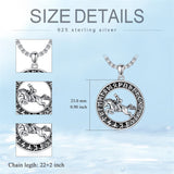 Sterling Silver Horse Viking Protection Pendant Necklace