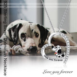 Dalmatian Dog Necklace S925 Sterling Silver Heart Pendant Necklaces Jewelry Gifts for Women Teen Girls Mum Girlfriends Birthday Gift
