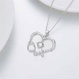 Moissanite Stethoscope Necklace 18K White Gold Plated S925 Sterling Silver 1CT Moissanite Pendant Necklace Christmas Birthday Gift