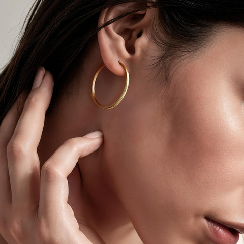 14K Gold Plated  Hoop Earrings for Women
