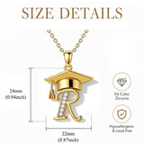 Initial  Graduation 14K Gold Plated Inspiring Grad Pendant Necklace Graduations Jewelry Gifts