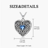 Sterling Silver Heart Crystal Personalized Photo Engraved Heart Flower Urn Necklace for Ashes