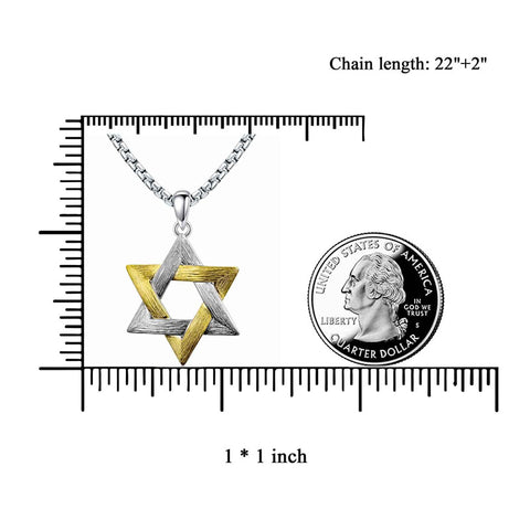 Star of David Necklace Sterling Silver Jewish Necklace for Men