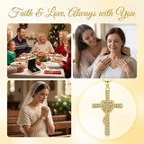 14K Gold Plated Cross Necklace for Women