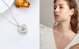 10K 14K 18K Gold Heart Personalized Photo Sunflower Pendant Necklace