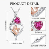 14K Gold Plated Birthstone Heart Infinity Necklace Mother's Day  Gift