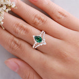 Sterling Silver 10K 14K 18K Gold Pear Shaped Gemstone Engagement Ring