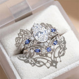 Sterling Silver 10K 14K 18K Gold 1CT-4CT Heart Round Teardrop Oval Moissanite Engagement Rings Set for Women