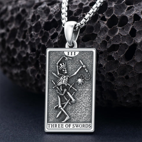 Sterling Silve Sun Moon Star Strength Lovers Death Devil Fool Tarot Card Pendant Necklace