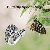 Sterling Silver Hummingbird Butterfly Dragonfly Bee Adjustable Spoon Rings