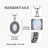 Sterling Silver Opal Vintage Filigree Photo Locket Necklace