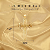 14k Gold Plated Cross Deer Antler Celtic Knot Sword Twisted Rope Cross Pendant Necklace for Men