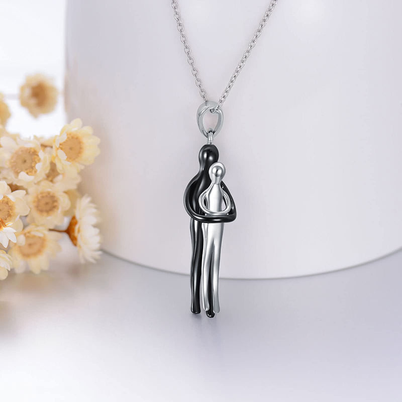 Collana Abbraccio Flyow Per Coppie In Argento 925 - Gioiello Romantico Per Lui E Lei, Regalo Di Anniversario O San Valentino